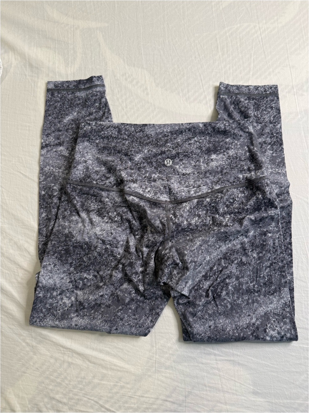 lululemon athletica Black and Gray Marbled Leggings